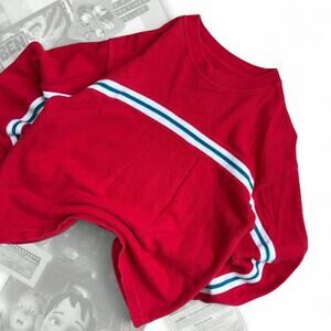 Red & White Striped OCI Surf Long Sleeve Tee